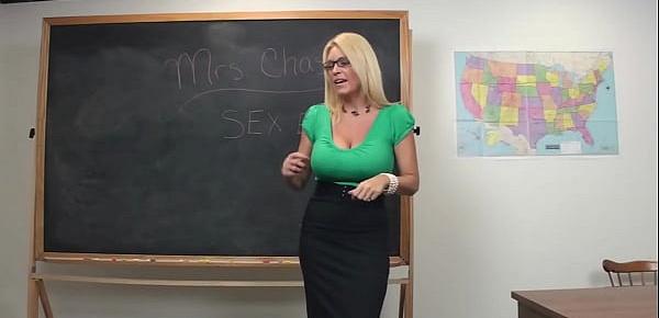  Sexual Ed Teacher Charlee Chase Gets Her Student&039;s Cum On Her Tits!